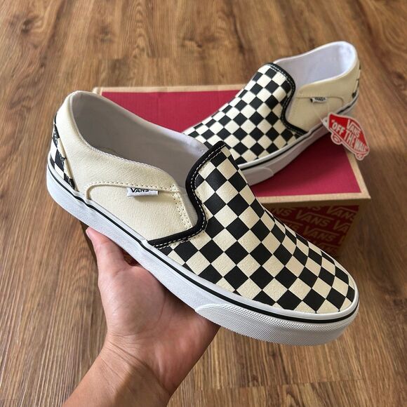 VANS checkerboard Asher slip on shoes sneakers women’s 8 new - Picture 6 of 6